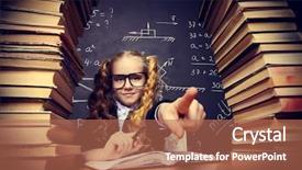  Presentation with smart - PPT layouts with mathematics primary - portrait of a smart schoolgirl background and a coral colored foreground