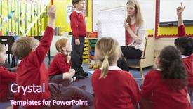  Presentation with maths - Cool new presentation theme with mathematics primary - teacher teaching maths to elementary backdrop and a tawny brown colored foreground