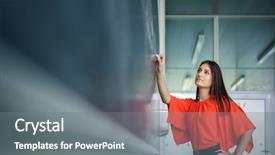  Presentation with student writing - Presentation theme enhanced with mathematics space science - pretty young college student writing background and a gray colored foreground