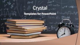  Presentation with mathematics - PPT theme enhanced with mathematics space science - school books and stationery background and a tawny brown colored foreground