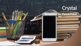  Presentation with science - Cool new PPT theme with mathematics space science - school books and stationery backdrop and a  colored foreground