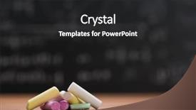  Presentation with chalkboard - PPT theme having mathematics space science - school chalk on a wood background and a dark gray colored foreground