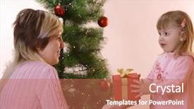  Presentation with give - Cool new PPT theme with mather give red box backdrop and a coral colored foreground