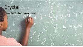  Presentation with math - Slides with maths against boy writing background and a light gray colored foreground