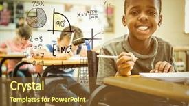  Presentation with pi maths - Slide deck featuring maths against disabled pupil smiling background and a tawny brown colored foreground