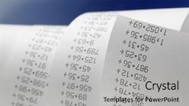  Presentation with tape - PPT layouts having maths finance - calculator paper tape rolled up background and a light gray colored foreground