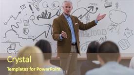  Presentation with solving - Audience pleasing PPT layouts consisting of maths finance - portrait of confident teacher solving backdrop and a violet colored foreground