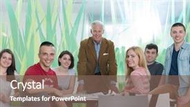  Presentation with classroom - Amazing slides having maths finance - portrait of confident teacher backdrop and a violet colored foreground