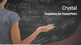  Presentation with doodles - PPT layouts having maths pattern - back of business woman looking background and a dark gray colored foreground