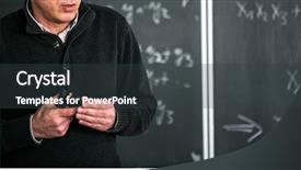  Presentation with math lesson - Cool new PPT theme with maths pattern - blackboard with math lesson written backdrop and a dark gray colored foreground