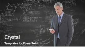  Presentation with doodles - PPT theme having maths pattern - business man texting against grey background and a dark gray colored foreground