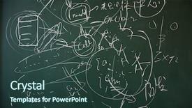  Presentation with math - PPT theme with maths pattern - math formulas on a blackboard background and a tawny brown colored foreground