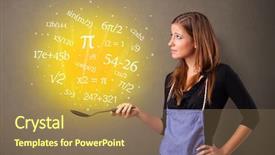  Presentation with mathematical chemistry - Audience pleasing presentation design consisting of maths pattern - person cooking numbers and mathematical backdrop and a coral colored foreground