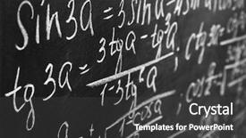  Presentation with blackboard - PPT theme enhanced with maths pattern - school blackboard with formulas background and a dark gray colored foreground