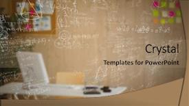  Presentation with doodles - Audience pleasing slide deck consisting of maths pattern - white math doodles and blurry backdrop and a coral colored foreground