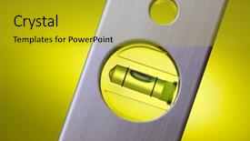  Presentation with spirit - PPT layouts enhanced with maths symmetry - detail of spirit level background and a gold colored foreground