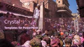  Presentation with holi - Presentation design with mathura-india-march-23-2016 background and a tawny brown colored foreground