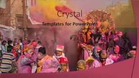  Presentation with holi - Beautiful slide deck featuring mathura-india-march-23-2016 backdrop and a coral colored foreground
