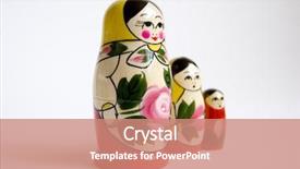  Presentation with russian doll - Theme featuring matreshka - russian dolls background and a coral colored foreground