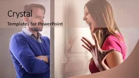  Presentation with matrimony - Colorful PPT layouts enhanced with matrimony - arguing couple backdrop and a coral colored foreground