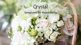  Presentation with matrimony - Cool new PPT theme with matrimony - beautiful white wedding bouquets backdrop and a soft green colored foreground