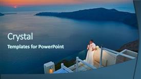  Presentation with matrimony - Beautiful PPT layouts featuring matrimony - beautiful young couple bride backdrop and a ocean colored foreground