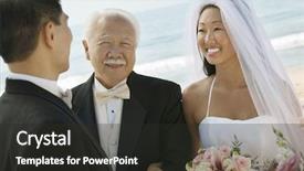  Presentation with matrimony - PPT theme with matrimony - bride and father with groom background and a dark gray colored foreground