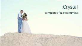  Presentation with bride and groom - PPT layouts with matrimony - bride and groom standing background and a  colored foreground
