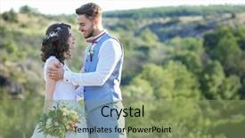  Presentation with bride and groom - Slides with matrimony - bride and groom standing background and a seafoam green colored foreground