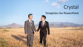  Presentation with matrimony - Audience pleasing presentation theme consisting of matrimony - gay couple on their wedding backdrop and a light blue colored foreground