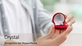  Presentation with matrimony - Audience pleasing PPT theme consisting of matrimony - man holding box with engagement backdrop and a coral colored foreground