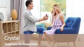  Presentation with engagement - Theme with matrimony - man with engagement ring making background and a coral colored foreground