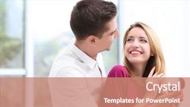  Presentation with banking proposal - Theme consisting of matrimony - man with engagement ring making background and a coral colored foreground