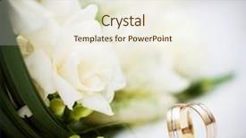  Presentation with matrimony - Slide deck consisting of matrimony - wedding bouquet and rings background and a sky blue colored foreground