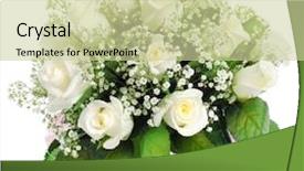  Presentation with matrimony - Presentation theme with matrimony - wedding bouquet on a white background and a soft green colored foreground