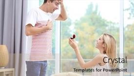  Presentation with matrimony - Slides featuring matrimony - woman with engagement ring making background and a soft green colored foreground