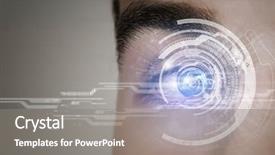  Presentation with matrix - Beautiful presentation theme featuring matrix coding - close up of man eye backdrop and a gray colored foreground