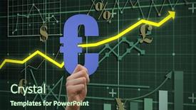  Presentation with euro - Colorful slide set enhanced with matrix diagram - hand holding euro sign backdrop and a  colored foreground