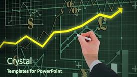 Presentation with chalk - Slide set with matrix diagram - hand of businessman writing background and a tawny brown colored foreground