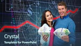  Presentation with money - Cool new theme with matrix diagram - portrait of couple showing money backdrop and a  colored foreground
