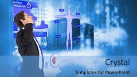  Presentation with thinking - Presentation consisting of matrix diagram - thinking businessman scratching head background and a  colored foreground