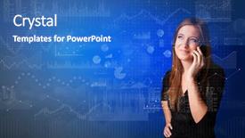  Presentation with matrix - Beautiful slide deck featuring matrix diagram - young person talking backdrop and a teal colored foreground