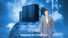  Presentation with composite - PPT theme featuring matrix rain - composite image of portrait af background and a  colored foreground