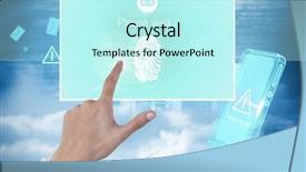  Presentation with verify - Audience pleasing PPT layouts consisting of matrix rain - digital composite of hand touching backdrop and a cool aqua colored foreground