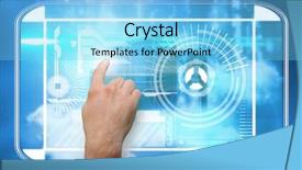  Presentation with cloud - Presentation design featuring matrix rain - hand pointing against cityscape background and a light blue colored foreground