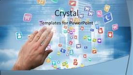  Presentation with keyhole - Amazing PPT theme having matrix rain - hand presenting against keyhole backdrop and a light blue colored foreground