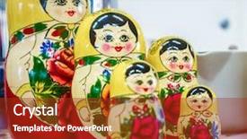  Presentation with russian doll - Cool new theme with matryoshka russian nesting doll traditional backdrop and a tawny brown colored foreground