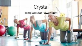  Presentation with dumbell - Presentation design with mats and lifting dumbell background and a white colored foreground