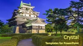  Presentation with japan castle - Presentation featuring feudalism - matsue japan at the castle background and a tawny brown colored foreground