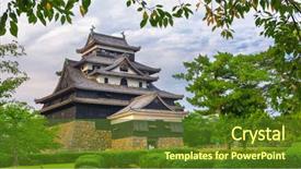  Presentation with japan castle - Presentation theme enhanced with feudalism - matsue shimane japan at matsue background and a lemonade colored foreground